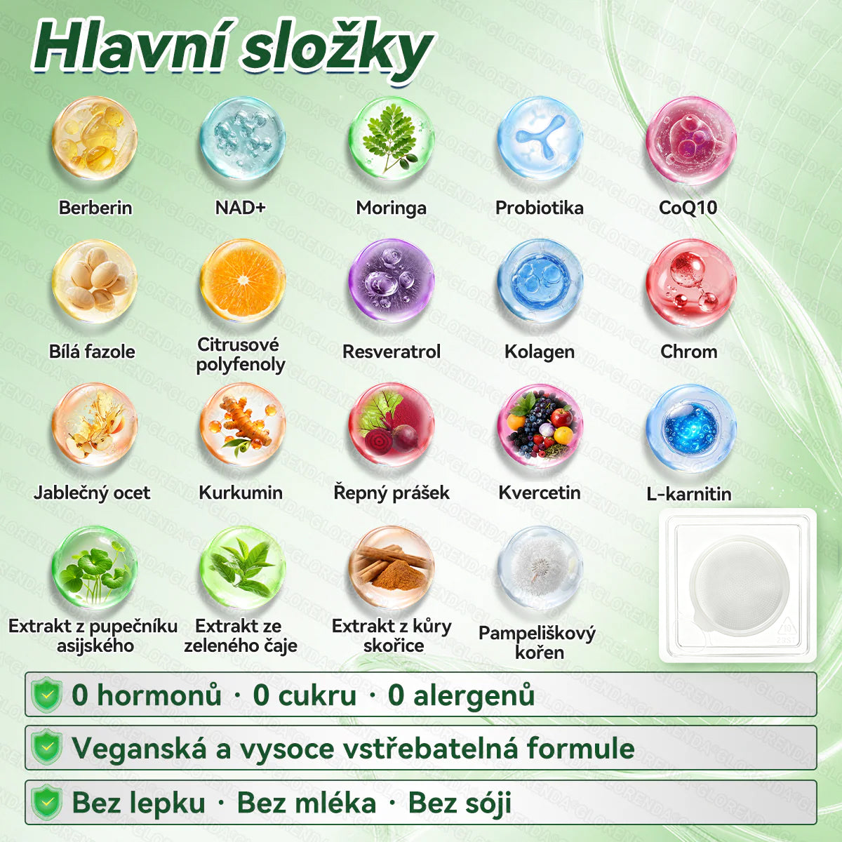 Oficiální obchod | 🌿𝑮𝑳𝑶𝐑𝐄𝐍𝐃𝘼® Moringa · Berberin × NAD+ 10v1 Pokročilá nano náplast s mikrojehlami (pouze jednou denně, viditelné výsledky již za 7 dní) 🌿Pro osoby s obezitou, ochablou pokožkou, cukrovkou a problémy s klouby